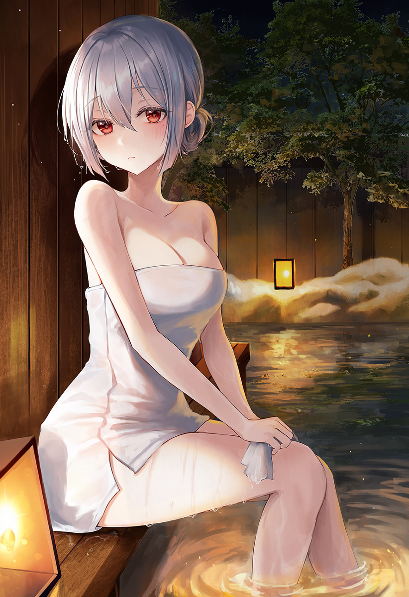 This is a pixiv picture whose title is 温泉.