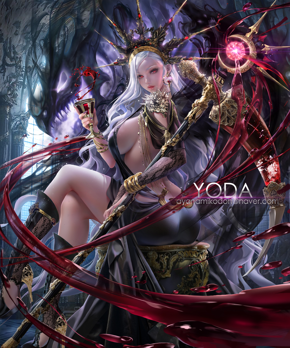 This is a pixiv picture whose title is Bloody Vampire Queen.