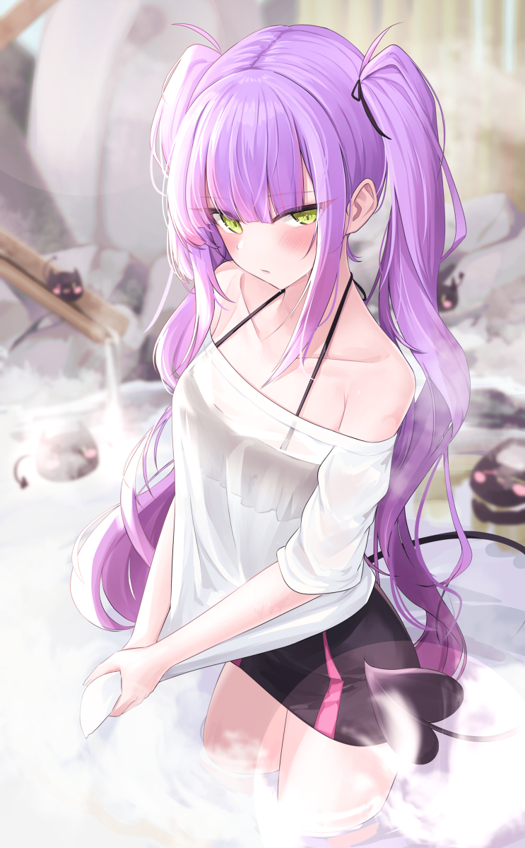 This is a pixiv picture whose title is 温泉🤔♨️👾 💜.