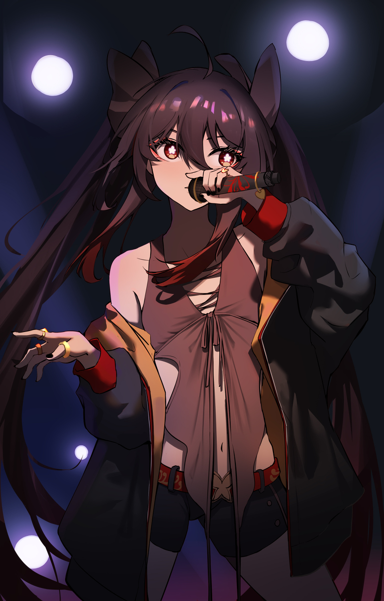 This is a pixiv picture whose title is rapper Hutao.