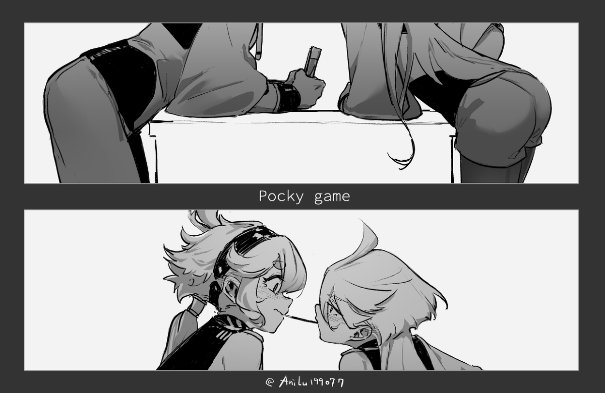 This is a pixiv picture whose title is Pocky Game.