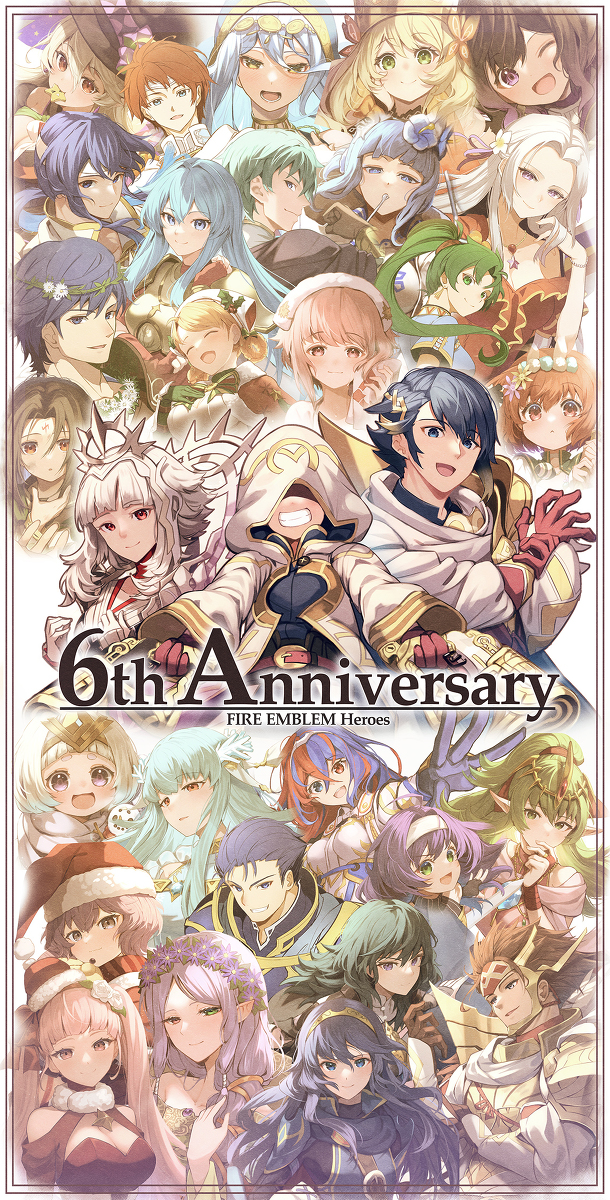This is a pixiv picture whose title is 【FE】6周年記念！【ヒーローズ】.
