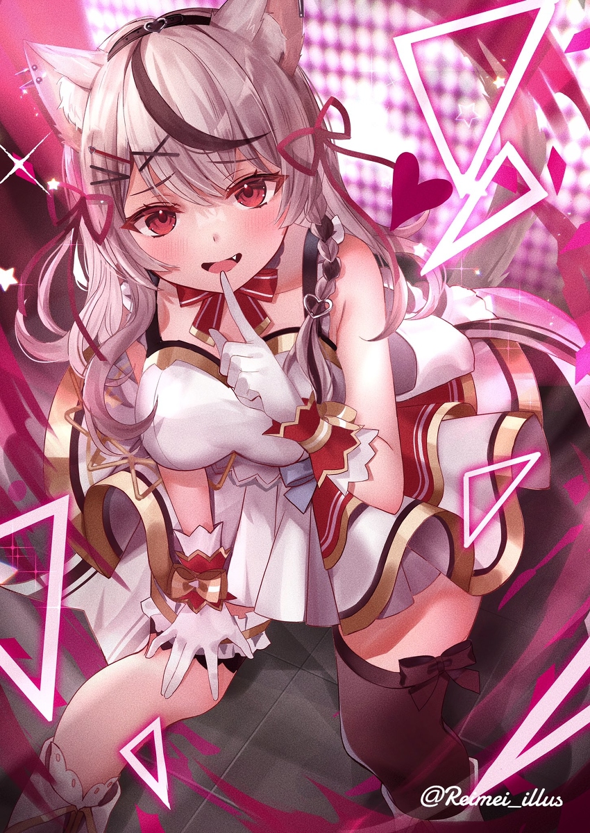 This is a pixiv picture whose title is 猫耳アイドル衣装さかまたちゃん❤️🖤🎣.