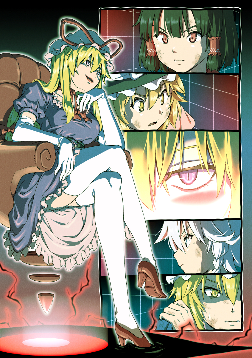 This is a pixiv picture whose title is 私の藍を倒したのは？.