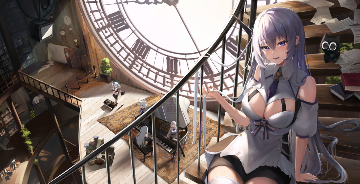 This is a pixiv picture whose title is 時計塔.
