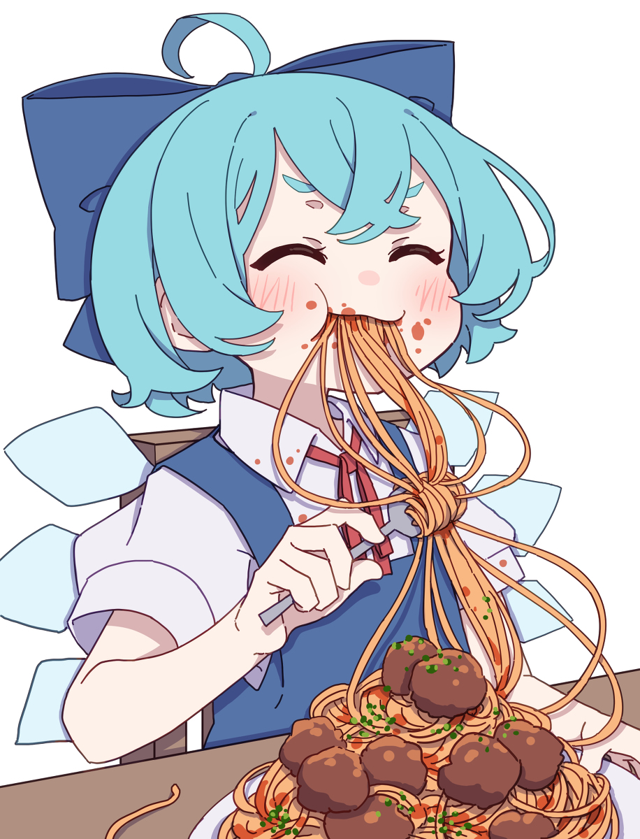 This is a pixiv picture whose title is 大盛ミートボールパスタ.