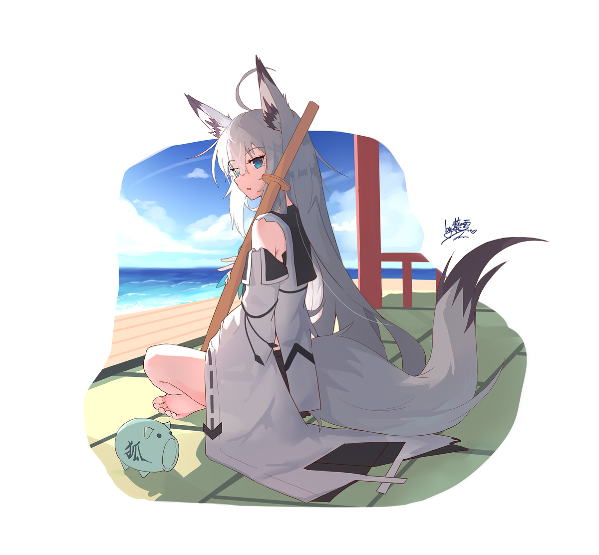 This is a pixiv picture whose title is 江風着せ替え企画・和室と休憩.