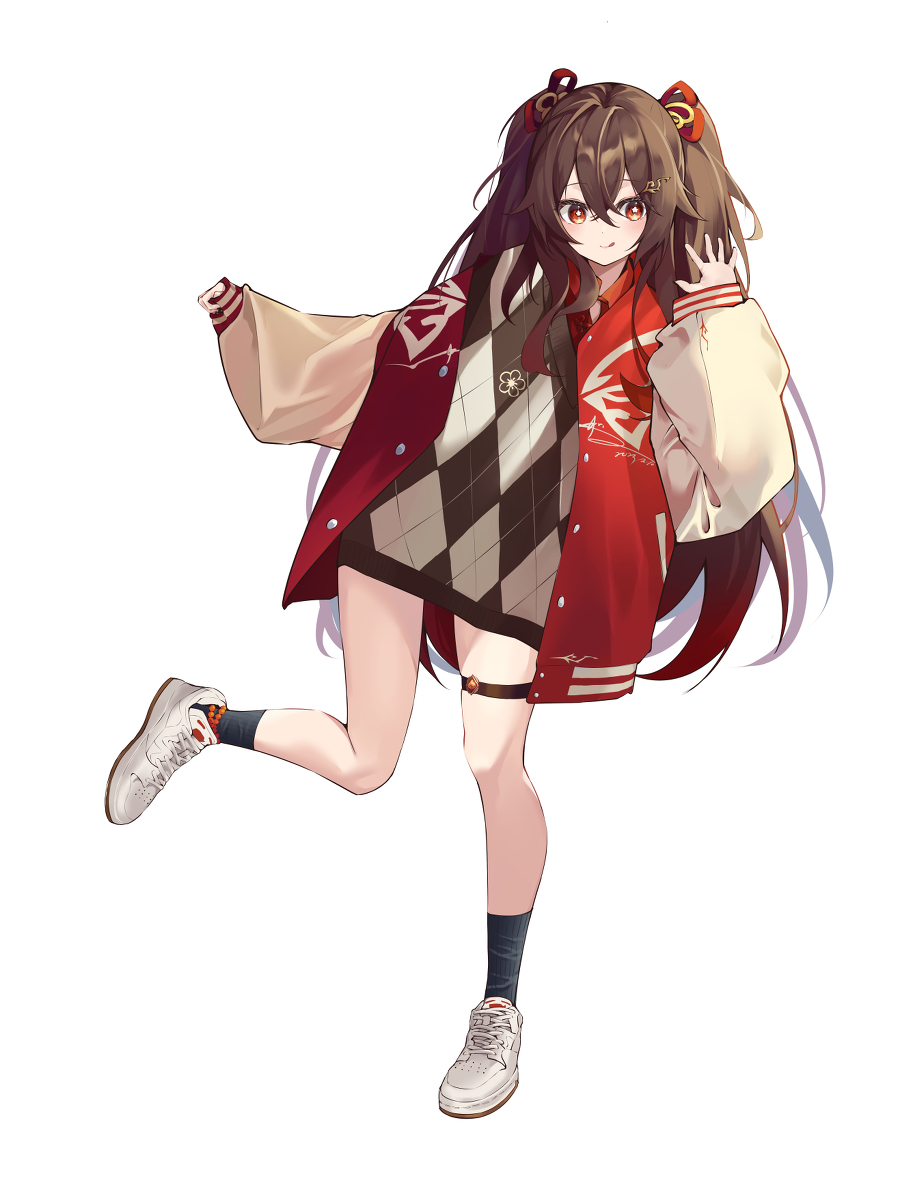 This is a pixiv picture whose title is 「春コーデ」胡桃.