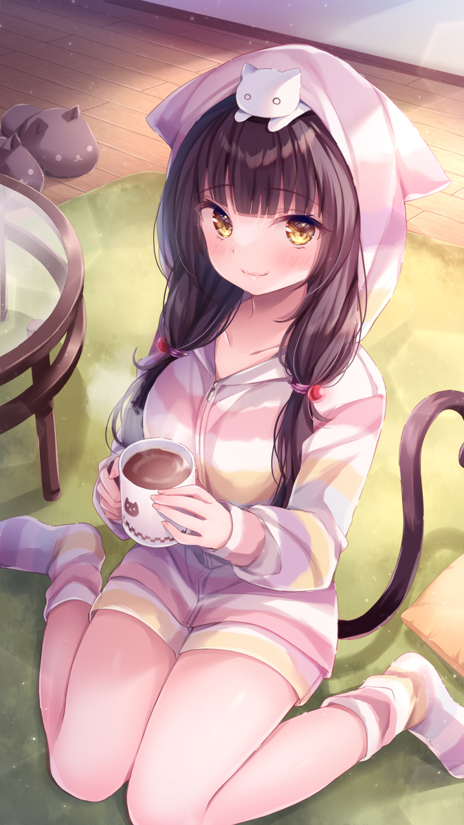 This is a pixiv picture whose title is 「ひとくち飲む？」.