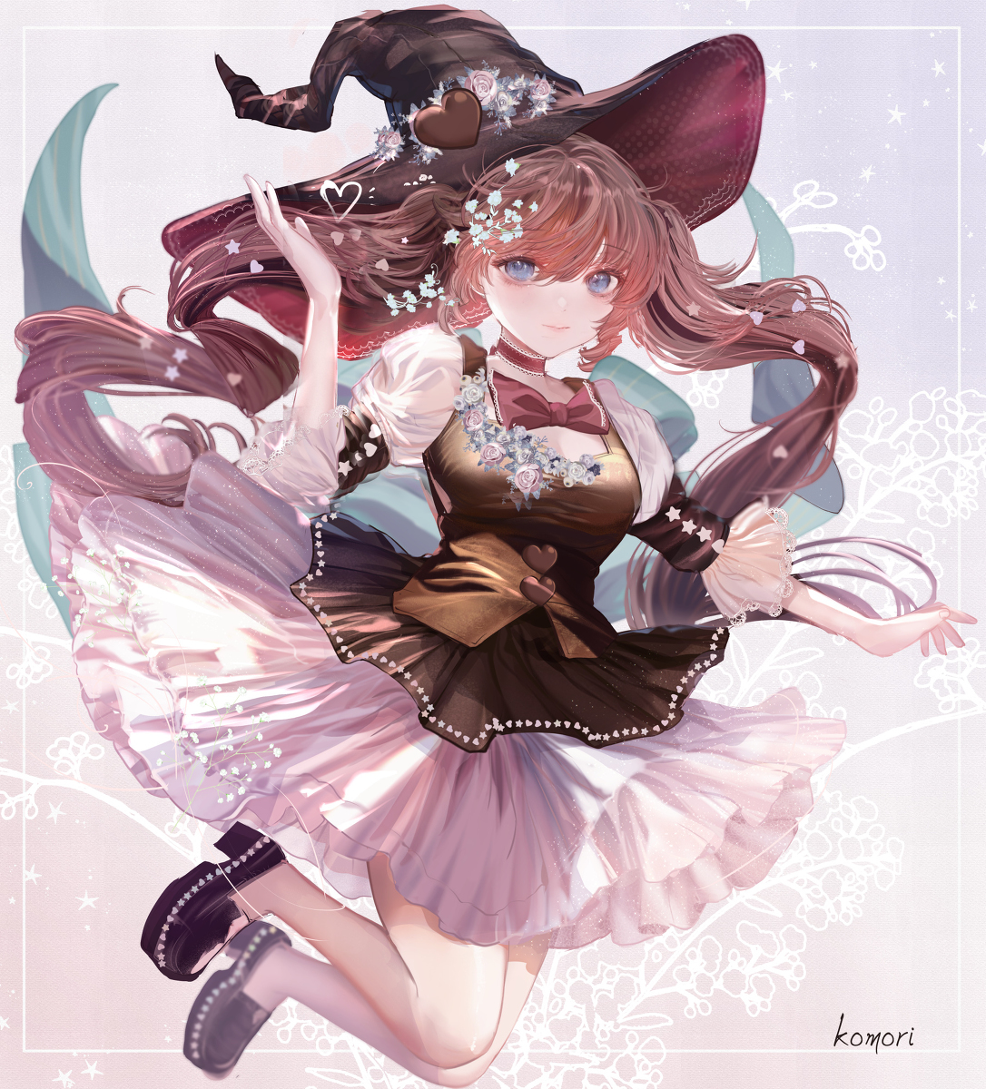 This is a pixiv picture whose title is ハートチョコレート魔女(全身版).