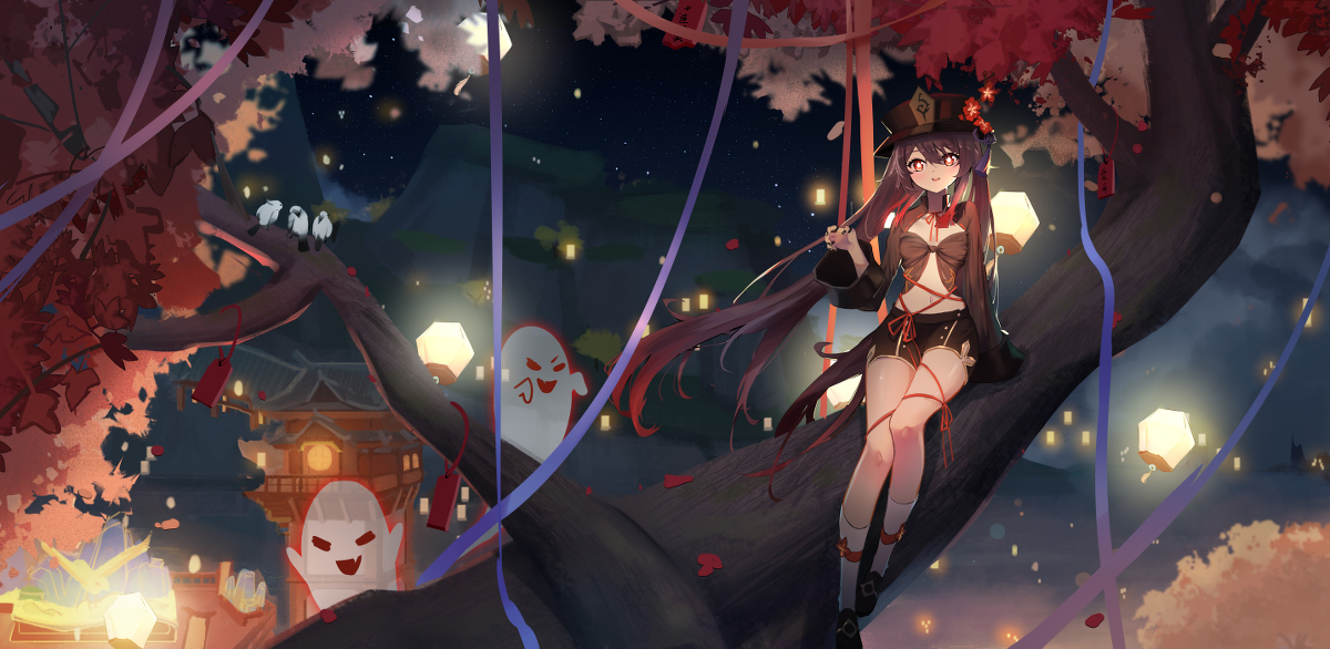 This is a pixiv picture whose title is HuTao ~~~~~.