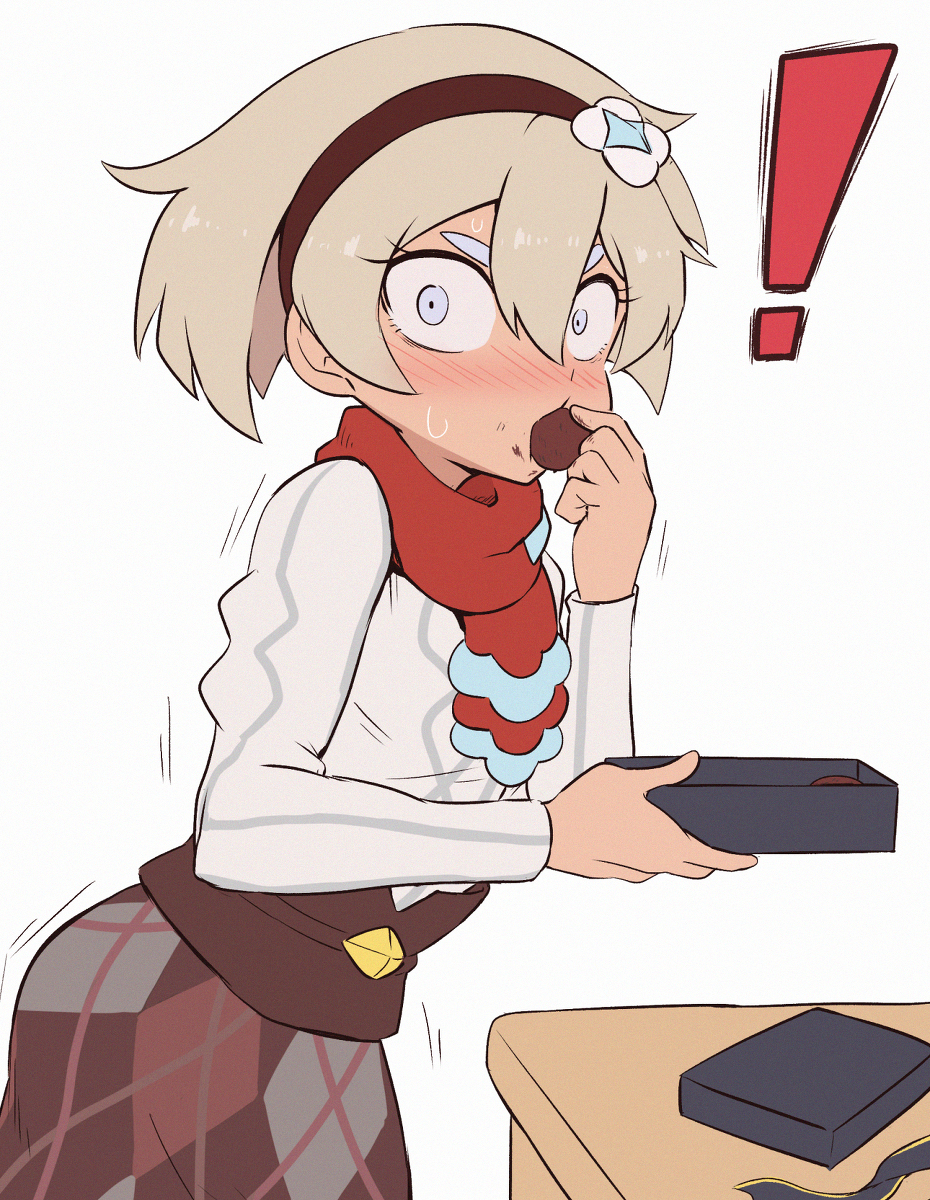 This is a pixiv picture whose title is 渡す予定のチョコを食べてしまったサイトウちゃん.