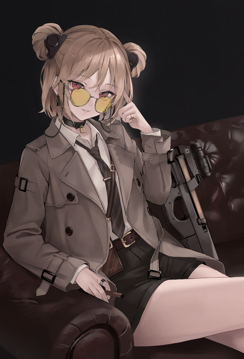 This is a pixiv picture whose title is P90.