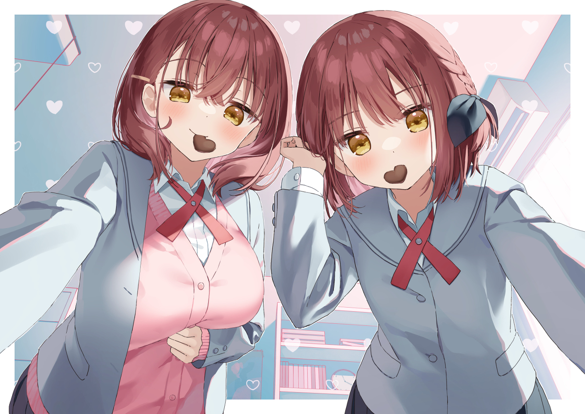 This is a pixiv picture whose title is 双子♡バレンタインデー.