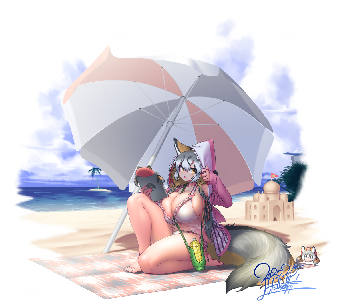 This is a pixiv picture whose title is ｼﾏﾊｲ水着.
