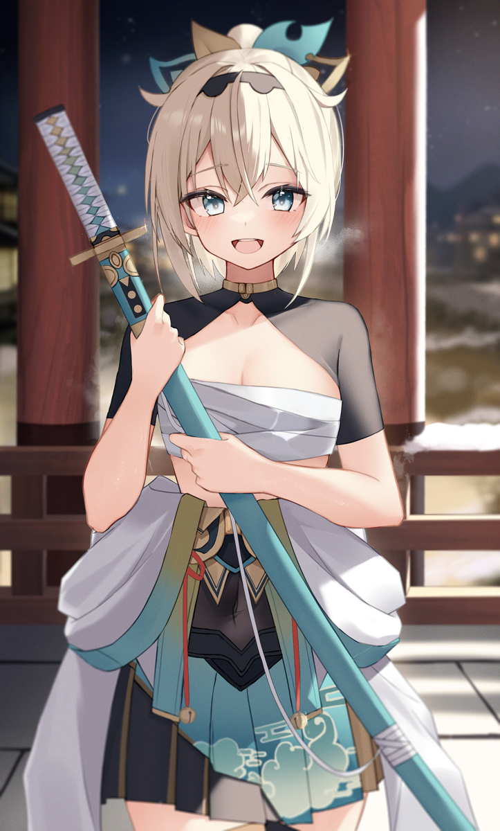 This is a pixiv picture whose title is 「稽古付き合ってくれて…ありがとう…でござる…!!」.
