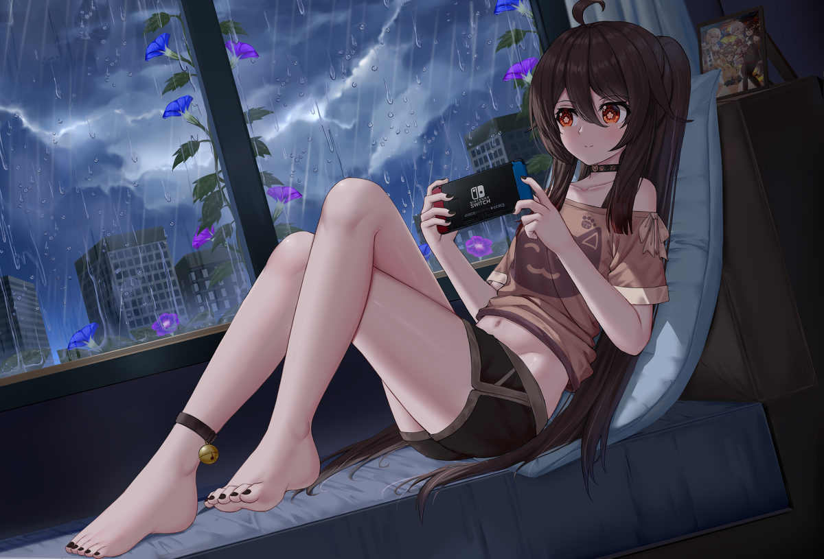 This is a pixiv picture whose title is 雨天桃.