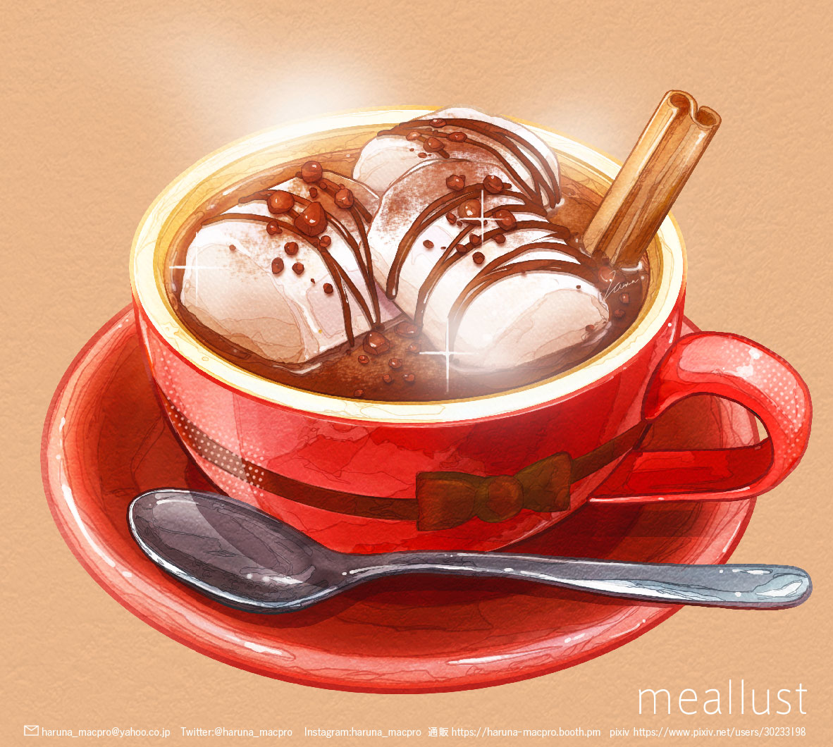 This is a pixiv picture whose title is ホットチョコレート.