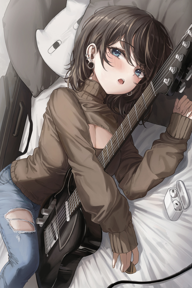 This is a pixiv picture whose title is 演奏する？🖤.