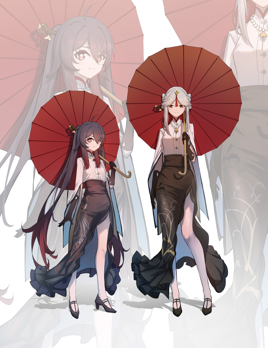 This is a pixiv picture whose title is HuTao&Ningguang.