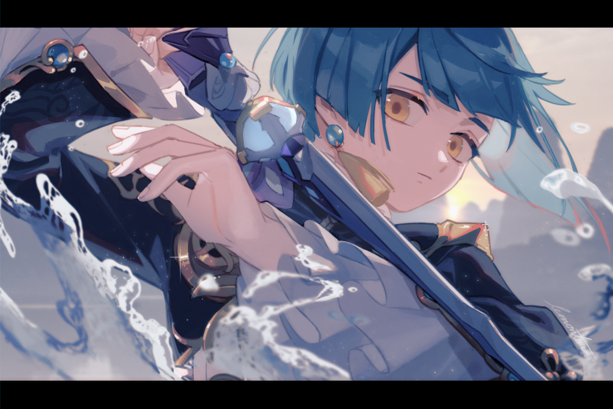 This is a pixiv picture whose title is 行秋🌊.