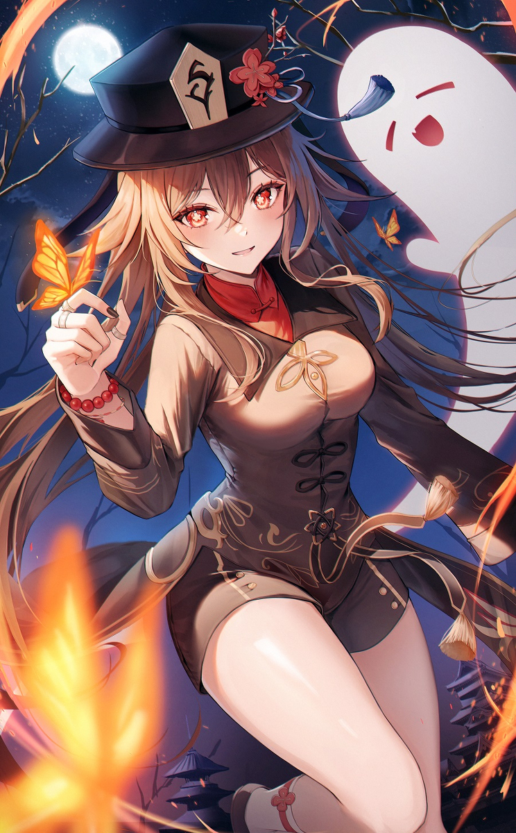 This is a pixiv picture whose title is hu tao.