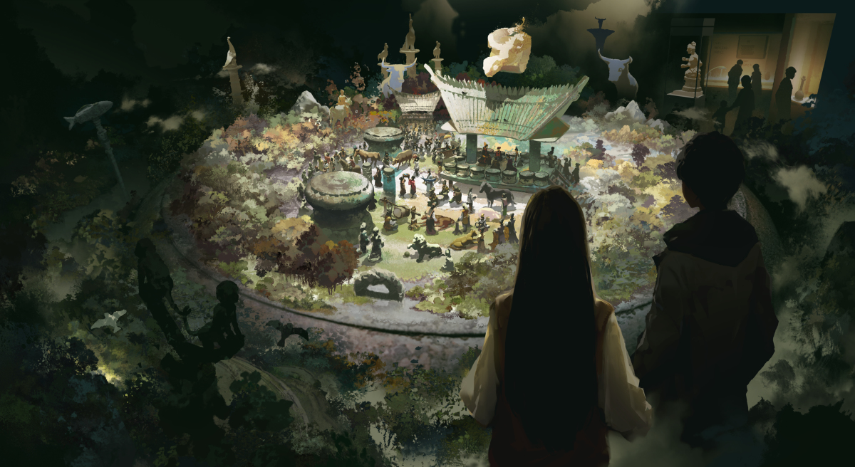 This is a pixiv picture whose title is 《古滇国祭祀》.