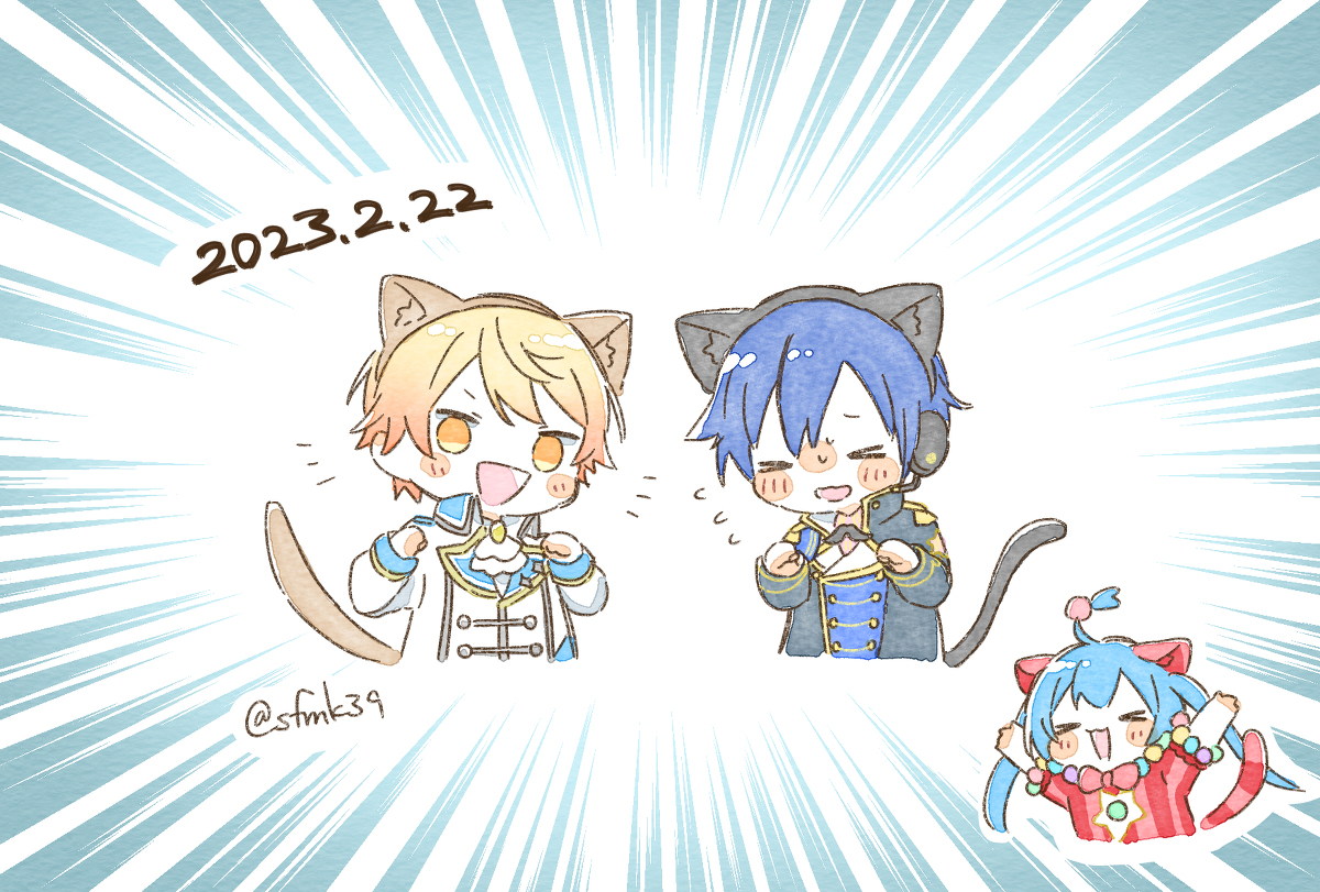 This is a pixiv picture whose title is 兄さん猫の日.