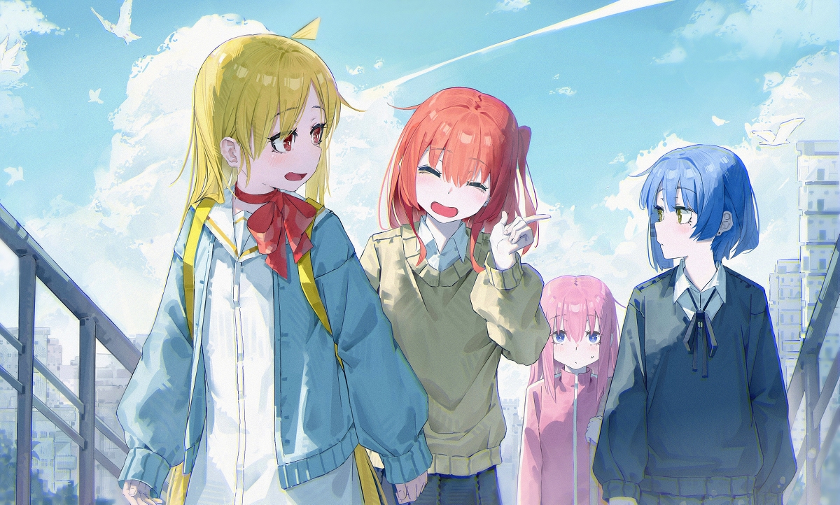 This is a pixiv picture whose title is 是结束乐队💙💛❤️💗.