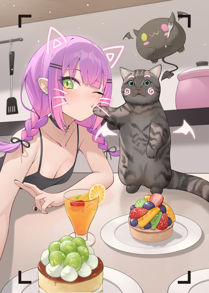 This is a pixiv picture whose title is 猫の日 トワ様と虎太郎.
