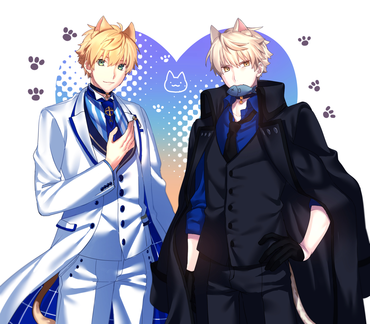 This is a pixiv picture whose title is 猫の日.