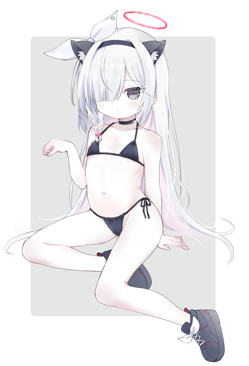 This is a pixiv picture whose title is A.R.O.N.Aも黒ビキニ.
