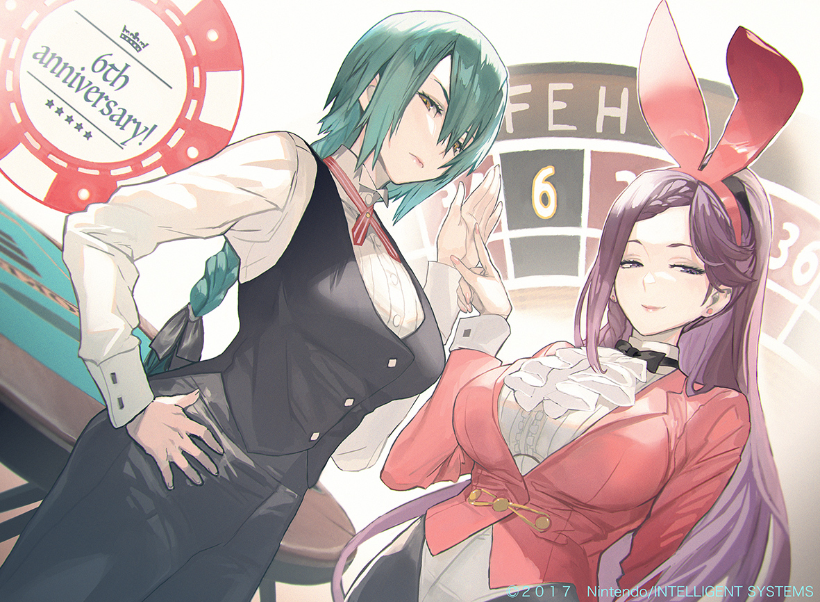 This is a pixiv picture whose title is FEH 祝6th記念絵「トール＆ロキ」.