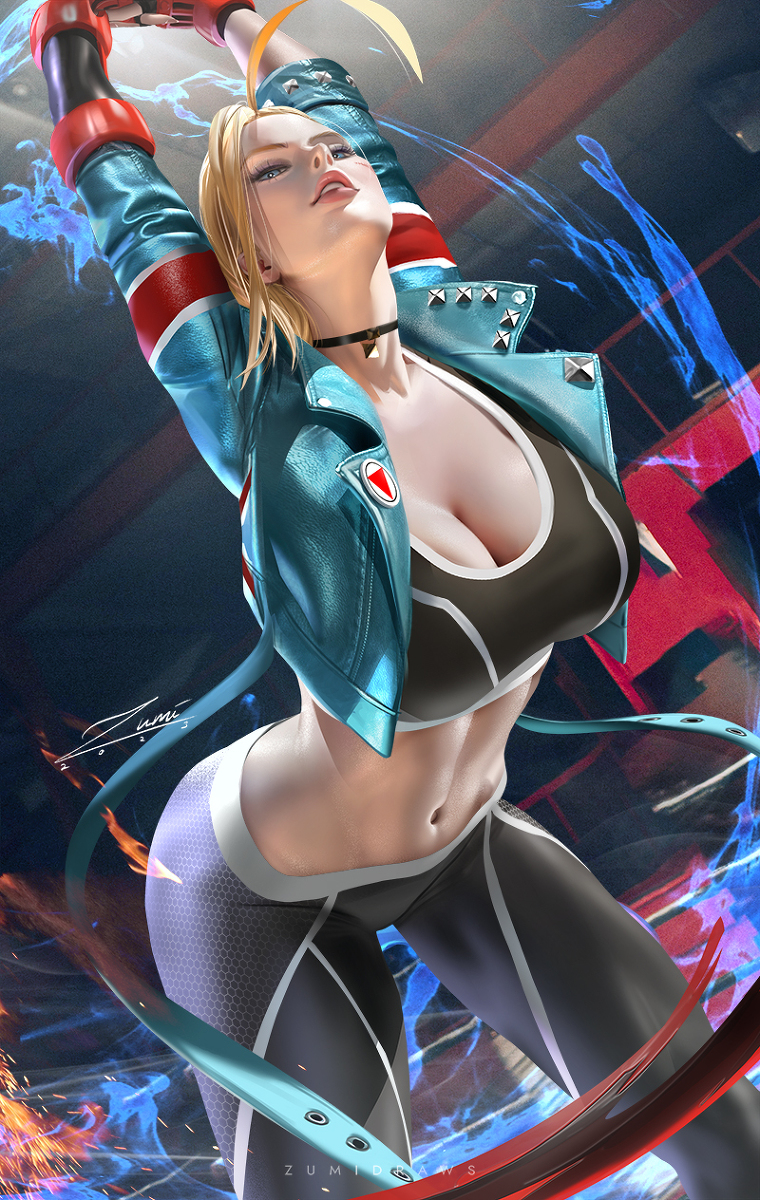 This is a pixiv picture whose title is Cammy Stretch キャミィ.