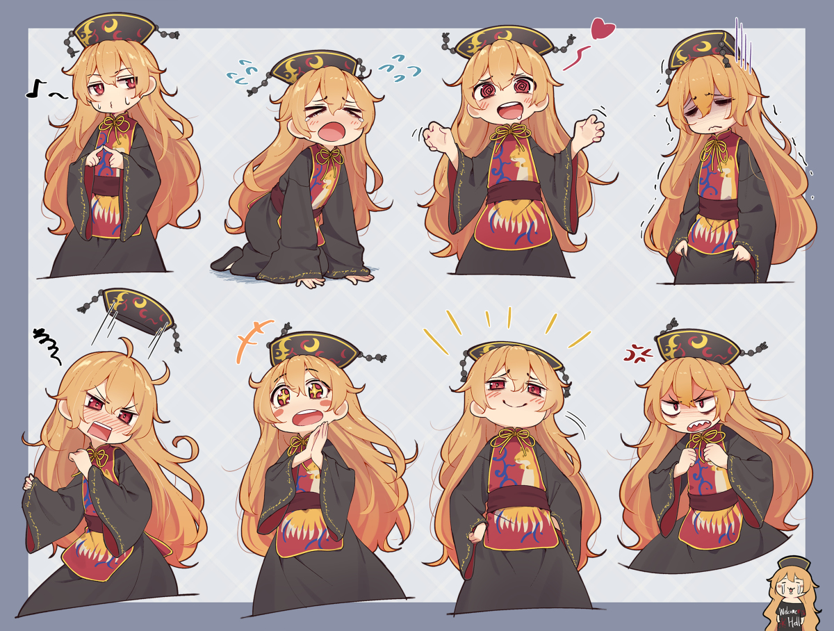 This is a pixiv picture whose title is 純狐さんは表情豊か.
