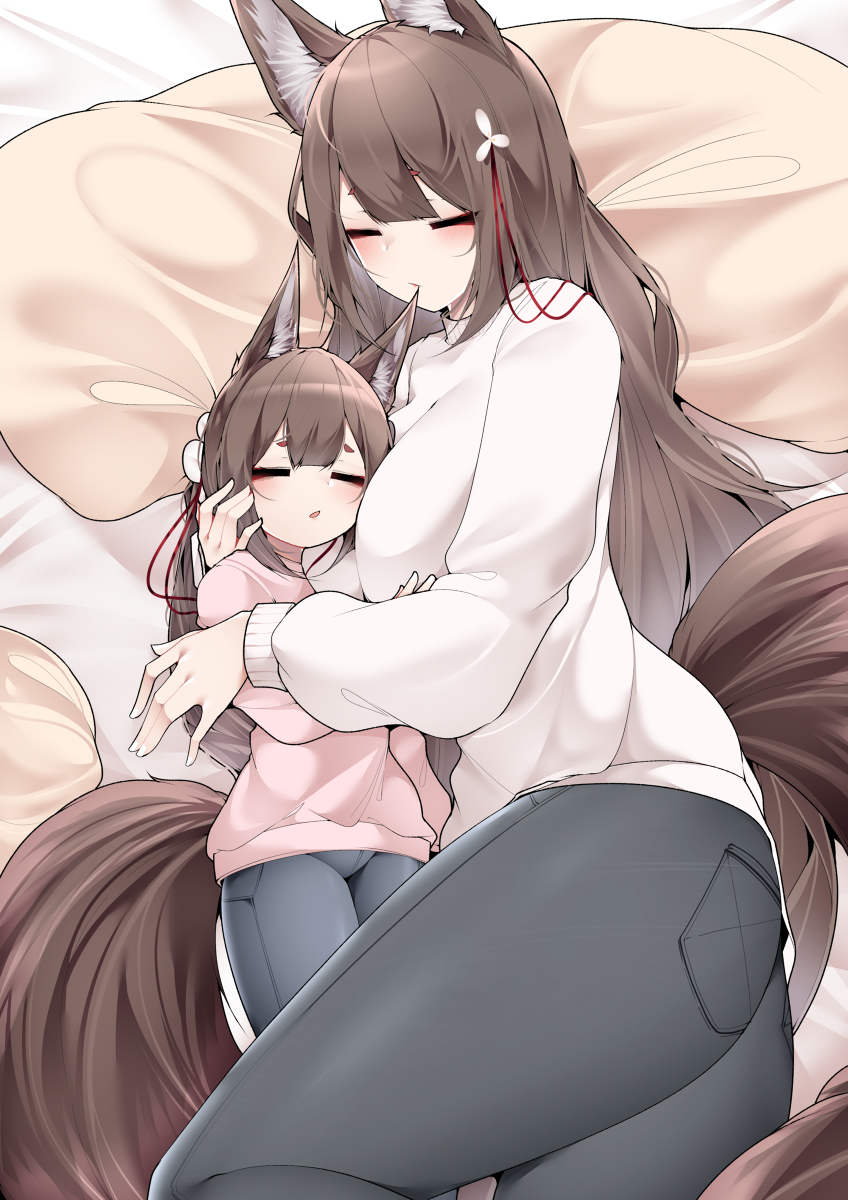 This is a pixiv picture whose title is もふもふ～.