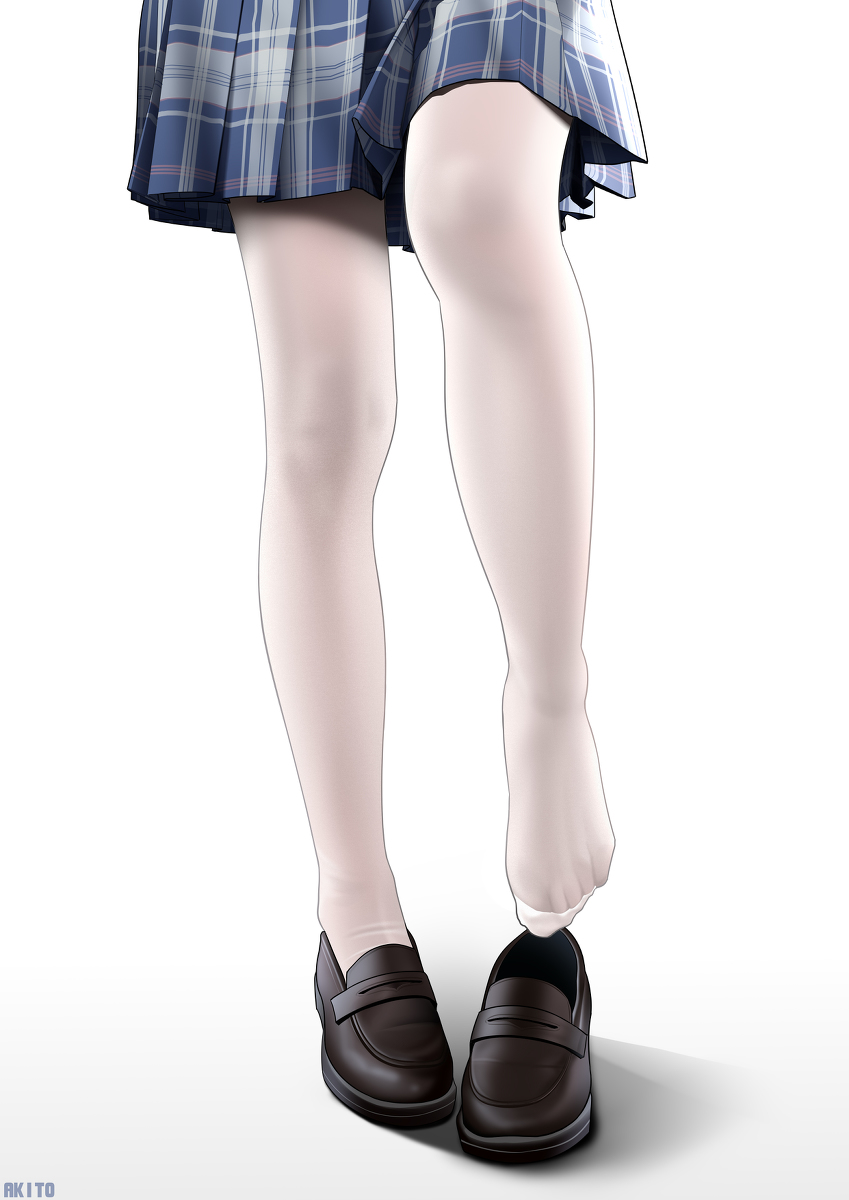 This is a pixiv picture whose title is 腿部白丝练习1.