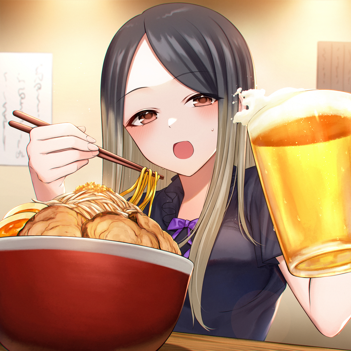 This is a pixiv picture whose title is ラーメンさいこー‼🍜.