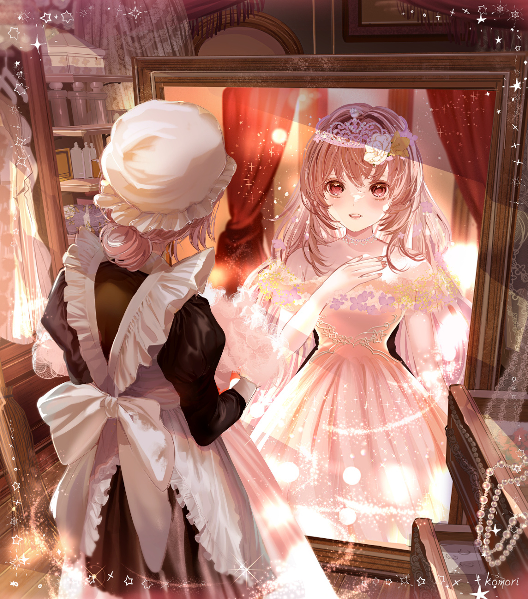 This is a pixiv picture whose title is 鏡よ鏡.