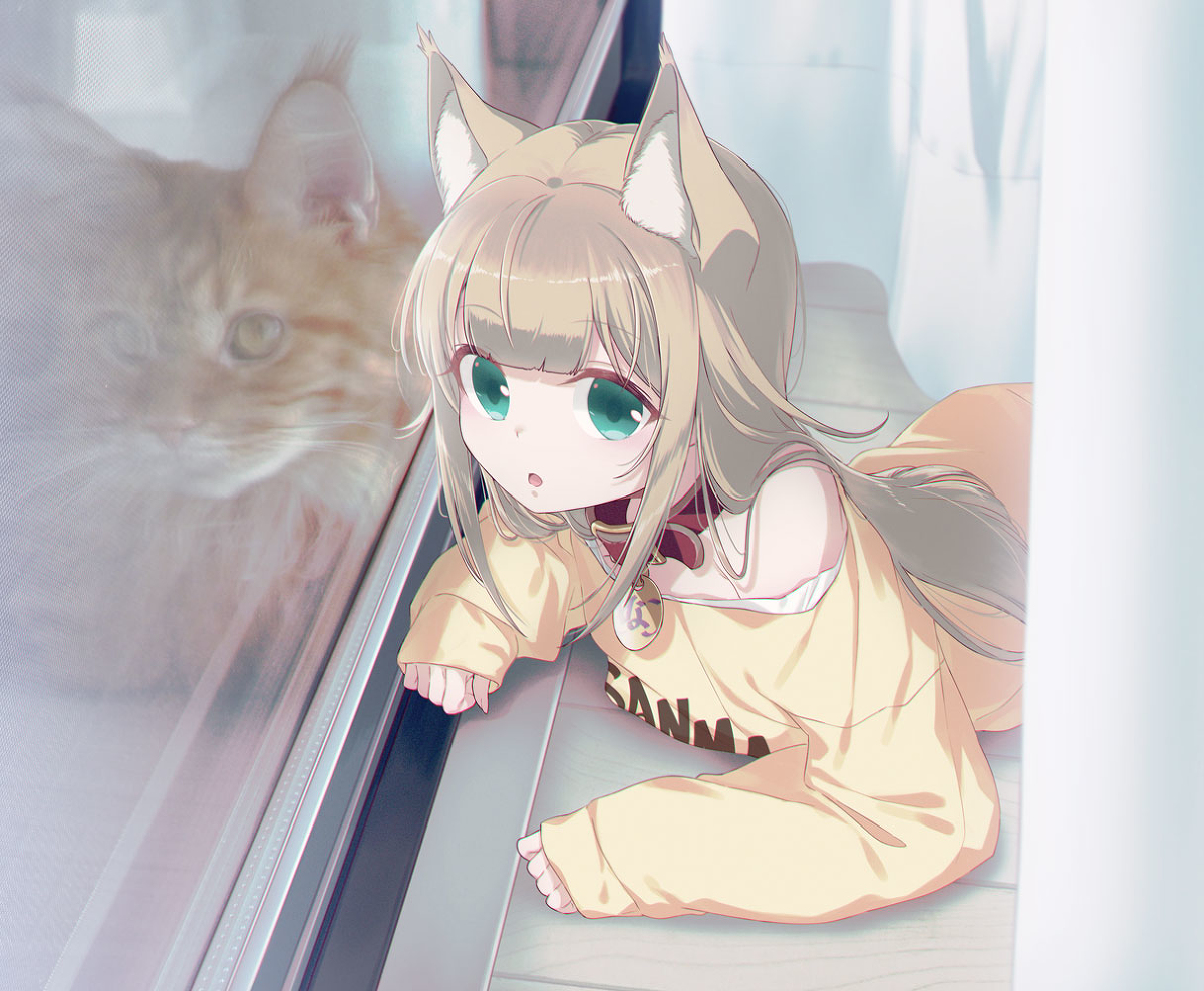 This is a pixiv picture whose title is きなこときなこ🐈🐈.