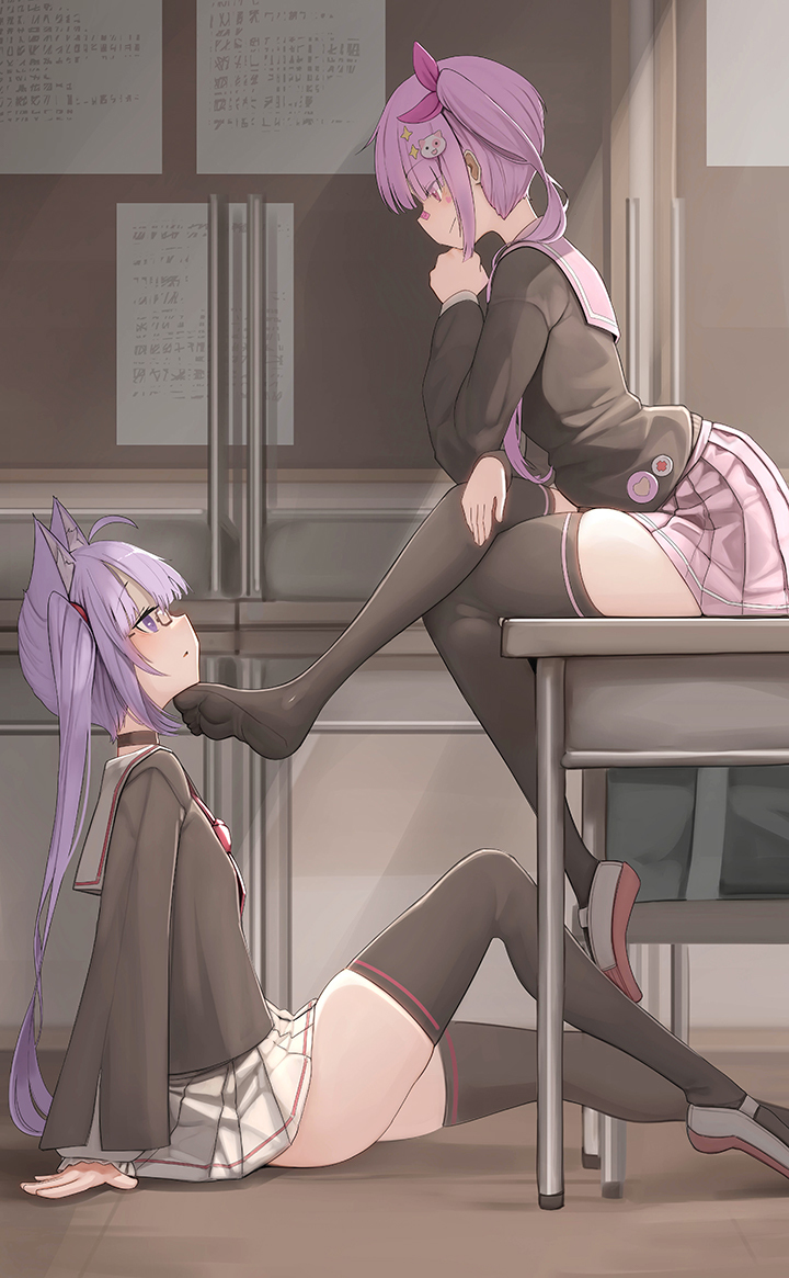 This is a pixiv picture whose title is Skeb(教室).