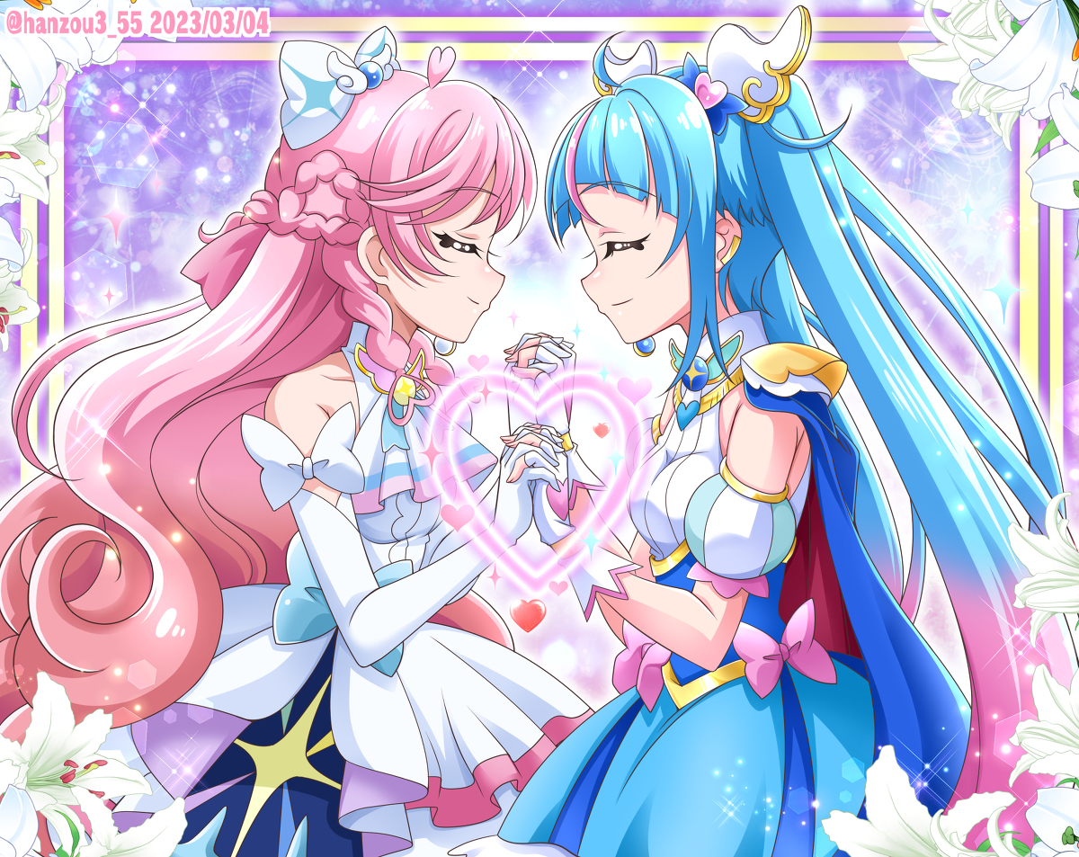 This is a pixiv picture whose title is 二人はプリキュア♪.