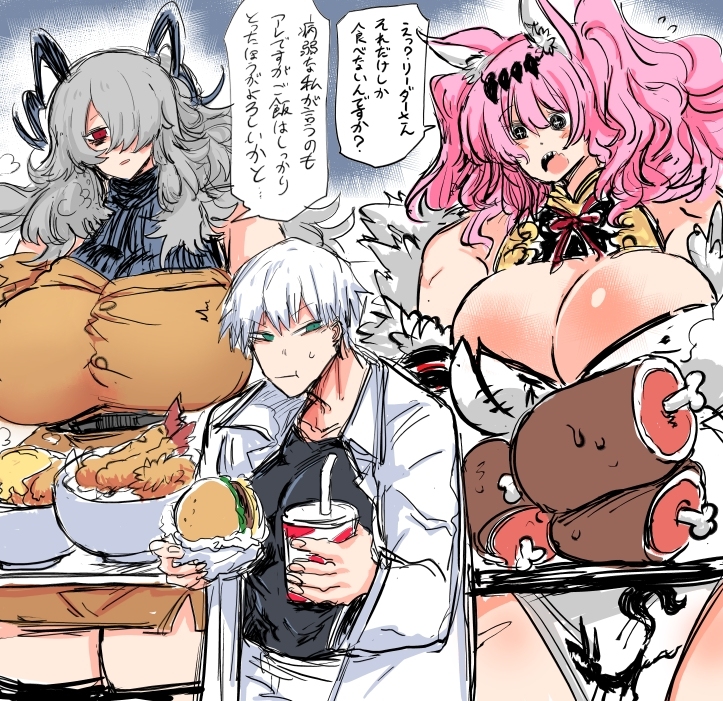 This is a pixiv picture whose title is 架空のデカ女しかいないソシャゲ.