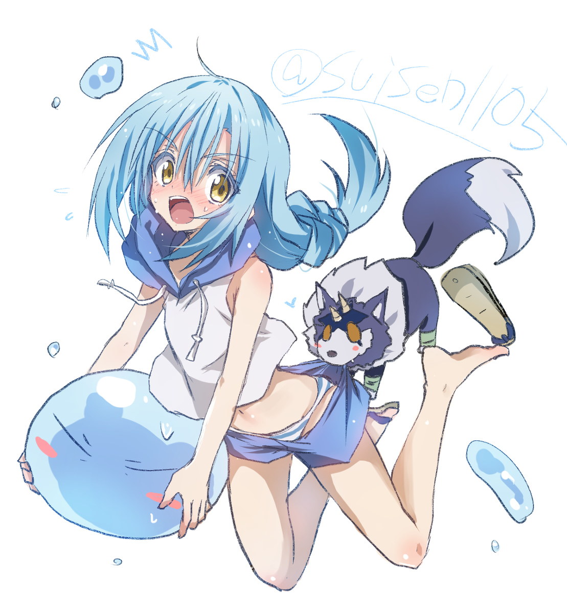 This is a pixiv picture whose title is 日記リムル様の受難.