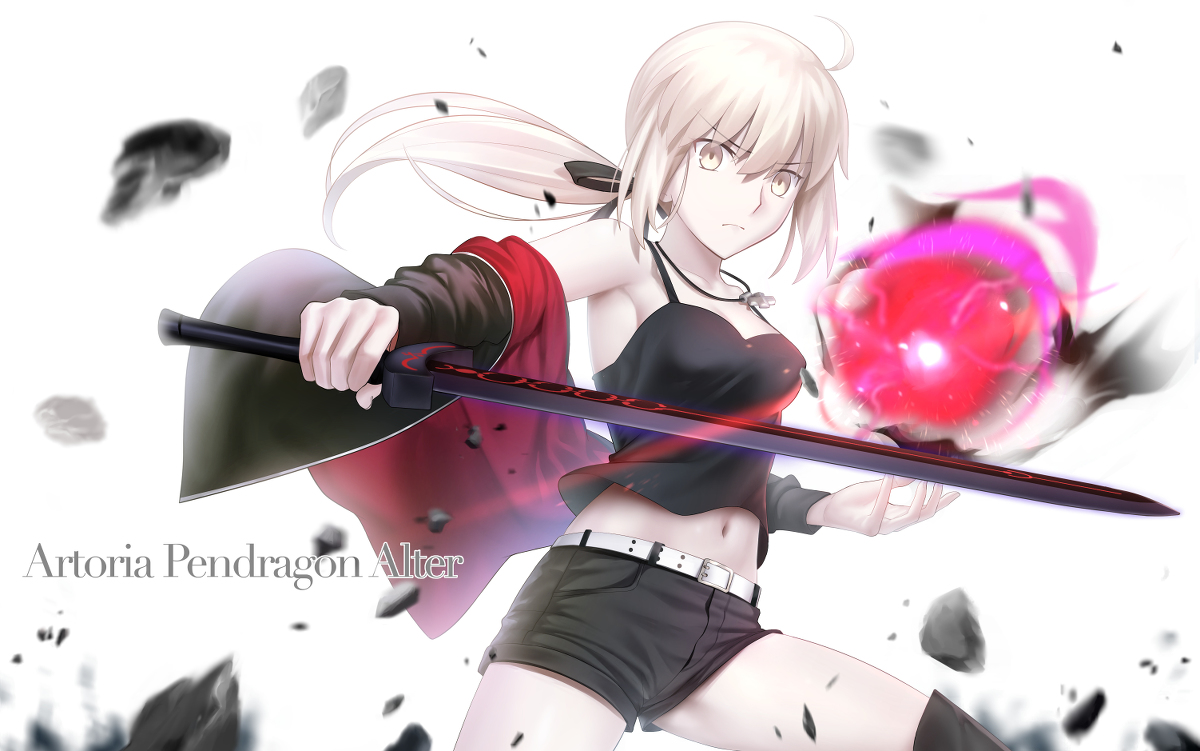 This is a pixiv picture whose title is saber alter.