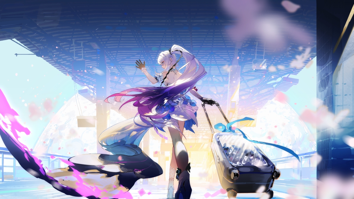 This is a pixiv picture whose title is kiana 毕业旅行.