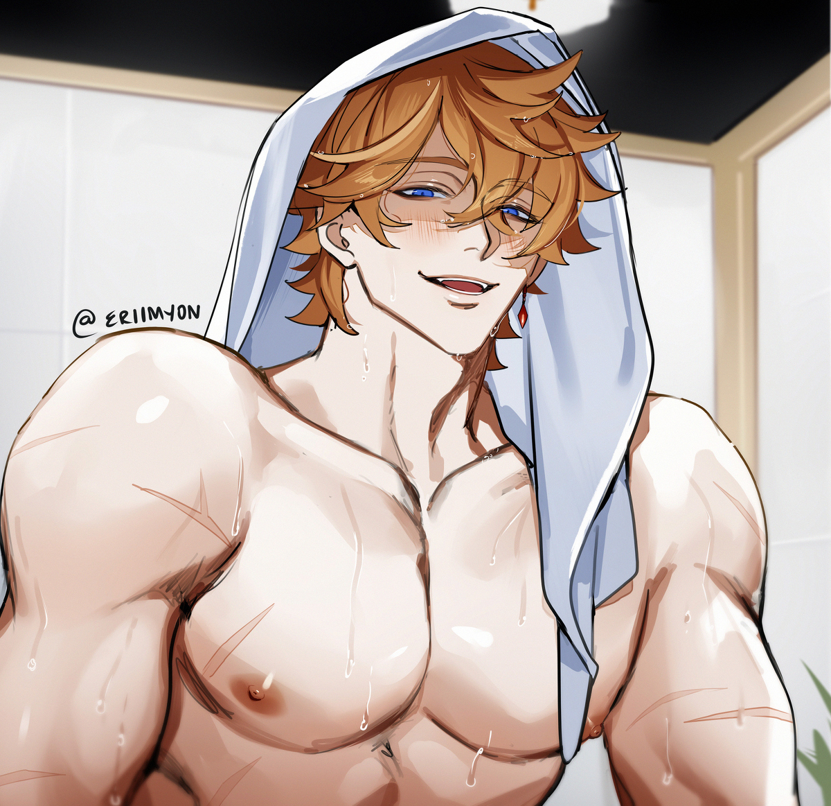 This is a pixiv picture whose title is Tartaglia in Shower(again).
