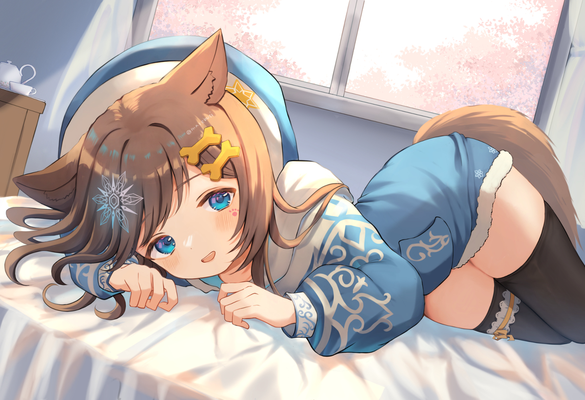 This is a pixiv picture whose title is 寝起きなけもっこ.