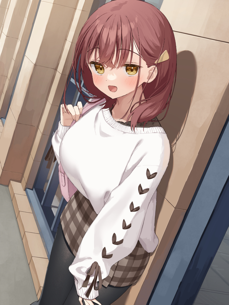 This is a pixiv picture whose title is 「えへへ、私も今来たところです」.