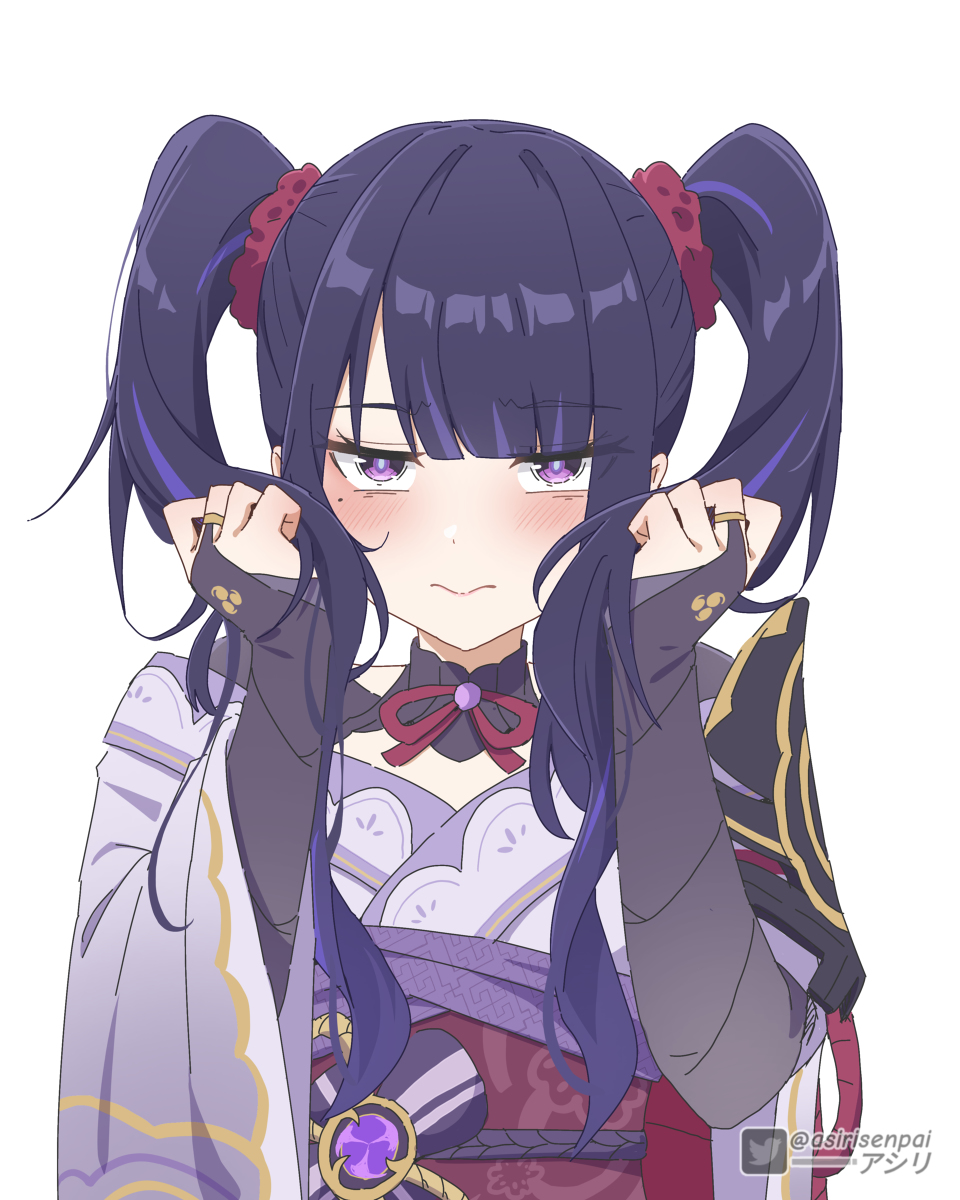 This is a pixiv picture whose title is Raiden shogun/Ei twintail.